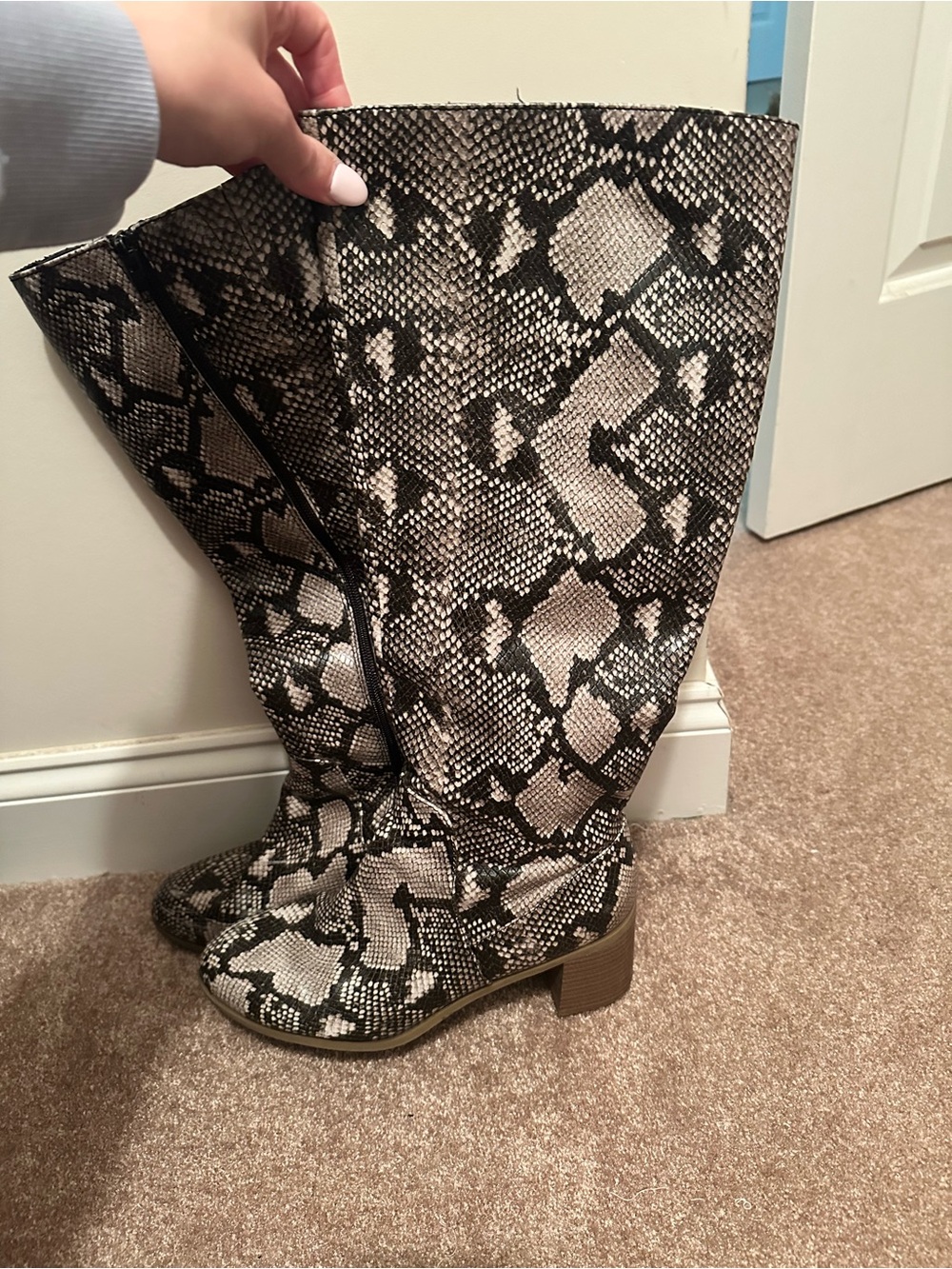 SNAKE SKIN BOOTS used condition, still has life left in it